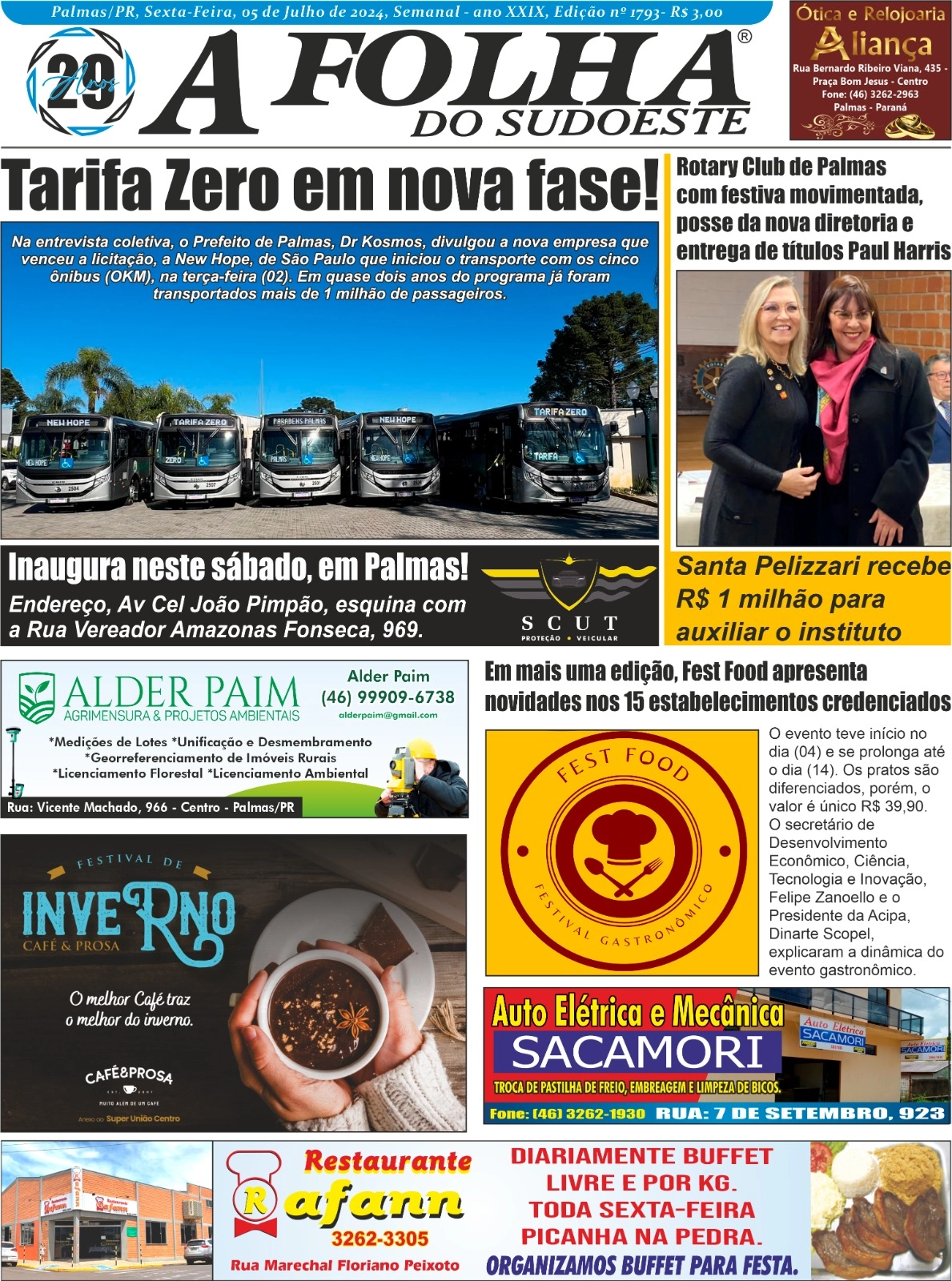 O palmense, Cidenei Cristian Allebrandt foi reeleito por unanimidade Presidente da Adjori/PR