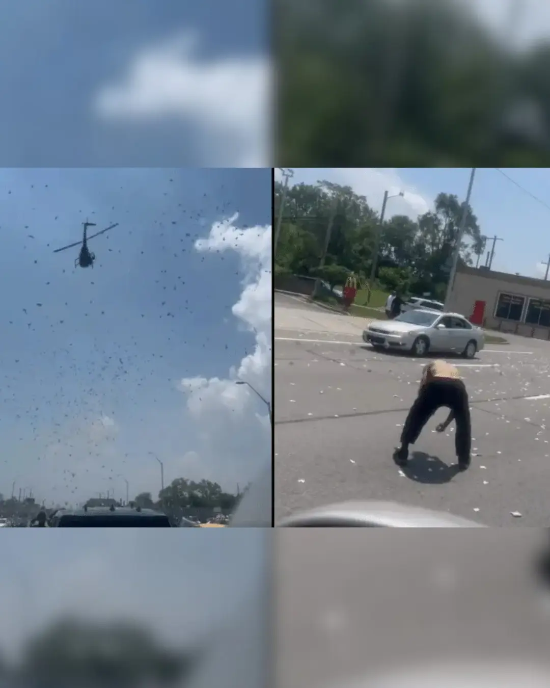 Empresário realiza último desejo com 'chuva de dólares' em Detroit, nos EUA
