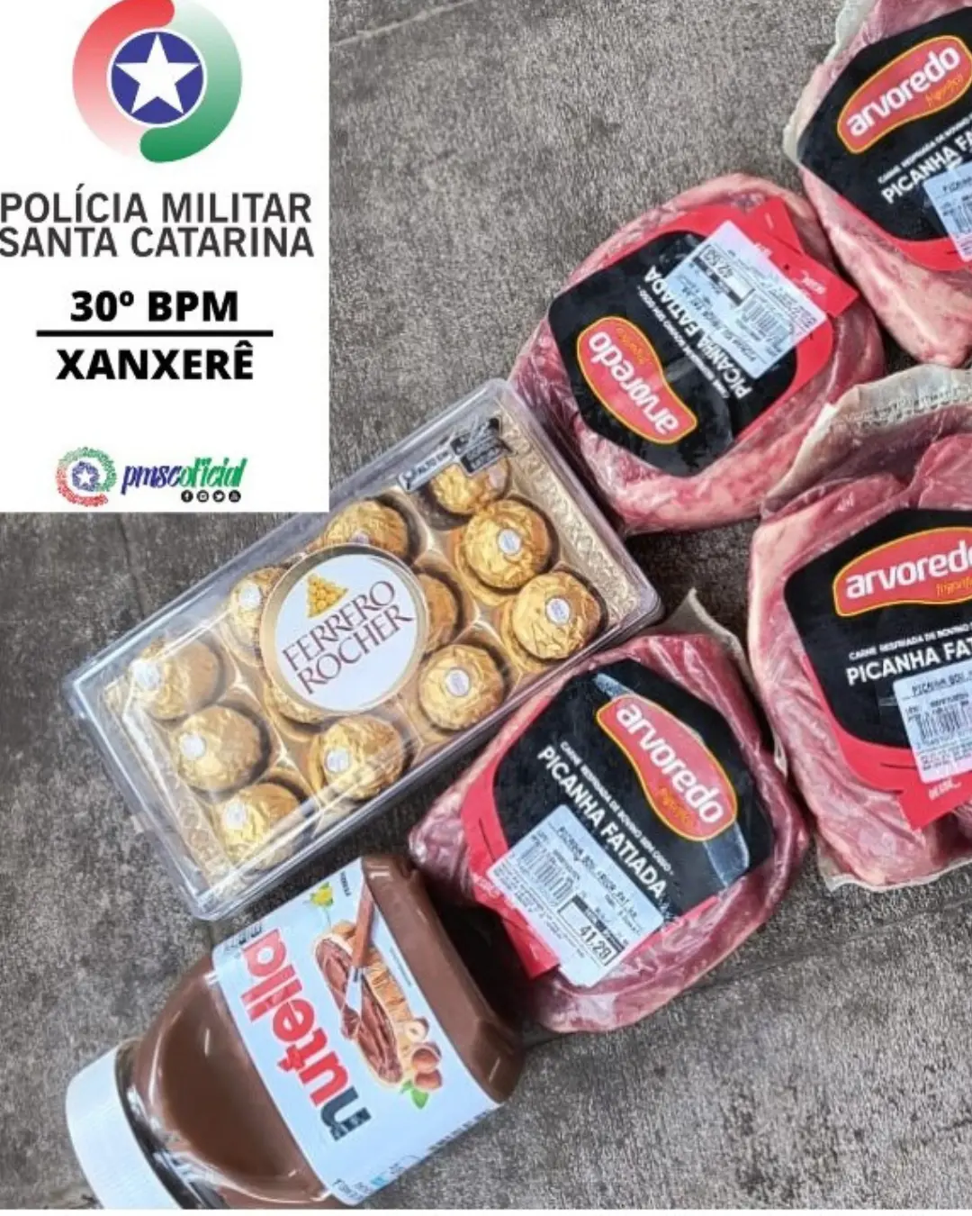 Homem com mais de 60 passagens pela polícia é detido furtando picanha e chocolate, em Xanxerê