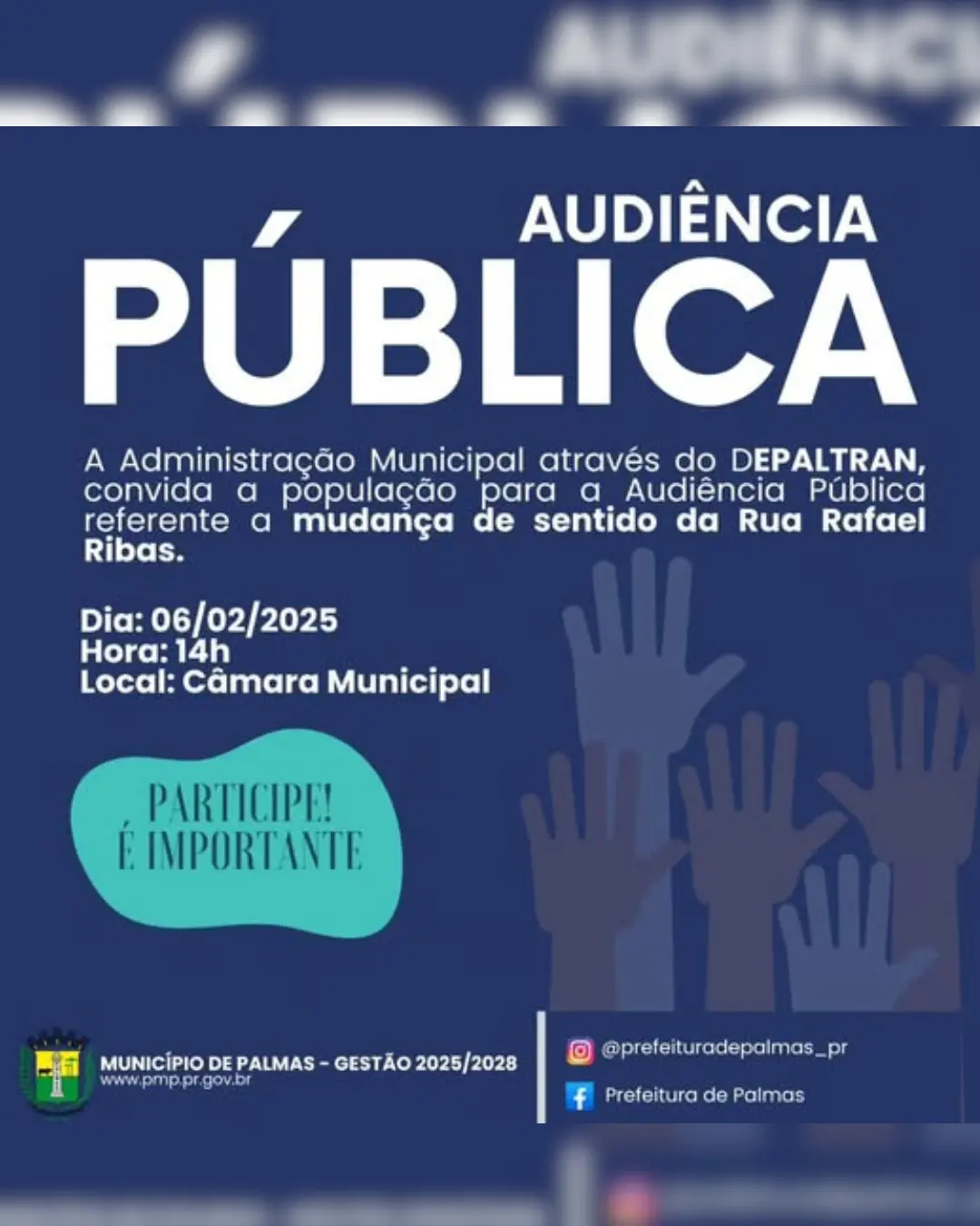 Mudança do sentido de Rua será tema de Audiência Pública em Palmas
