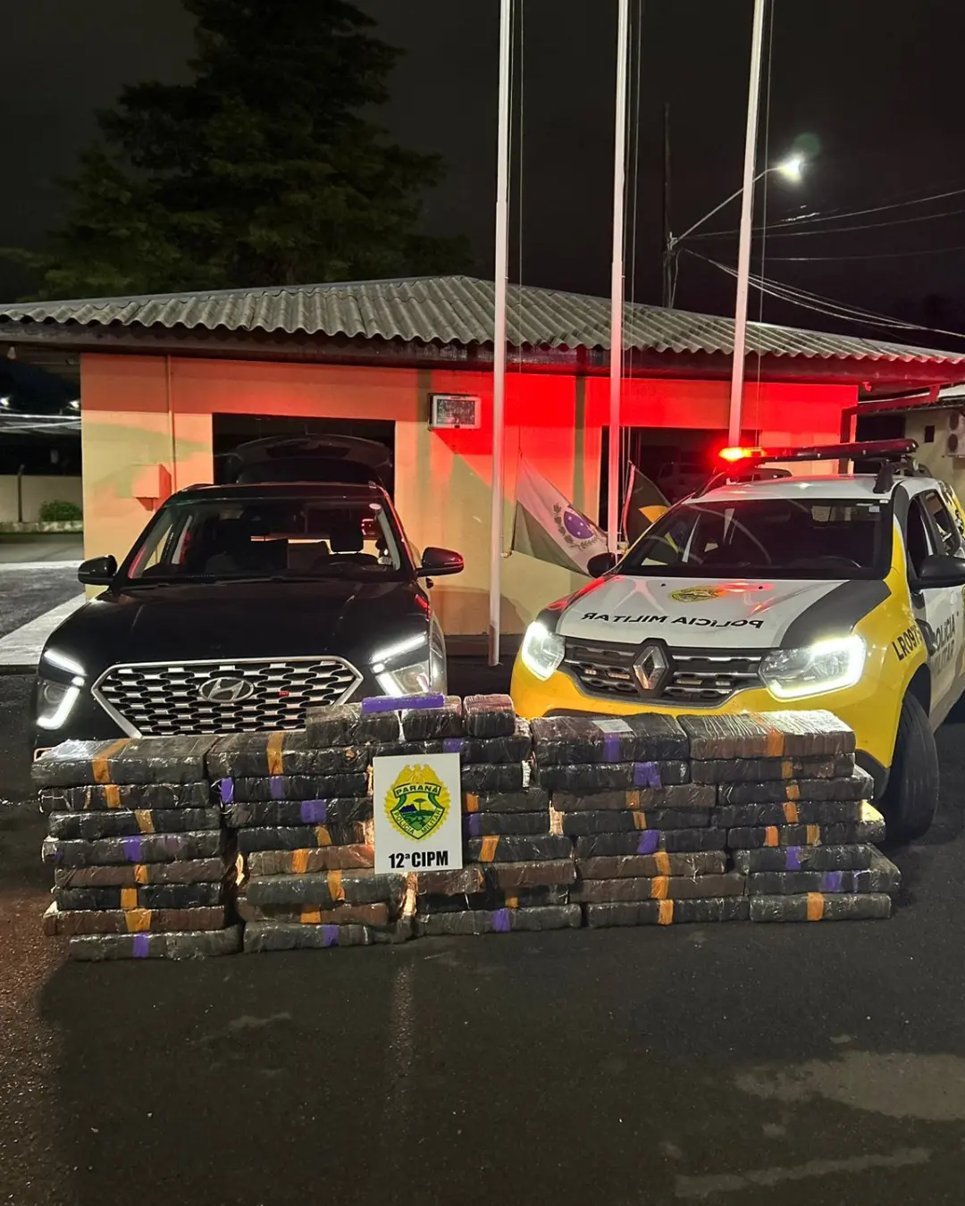 Policia Militar da 5°CRPM/ 12ª CIA IND/RPA/PALMAS, apreendeu 393 quilogramas de substância análoga a maconha
