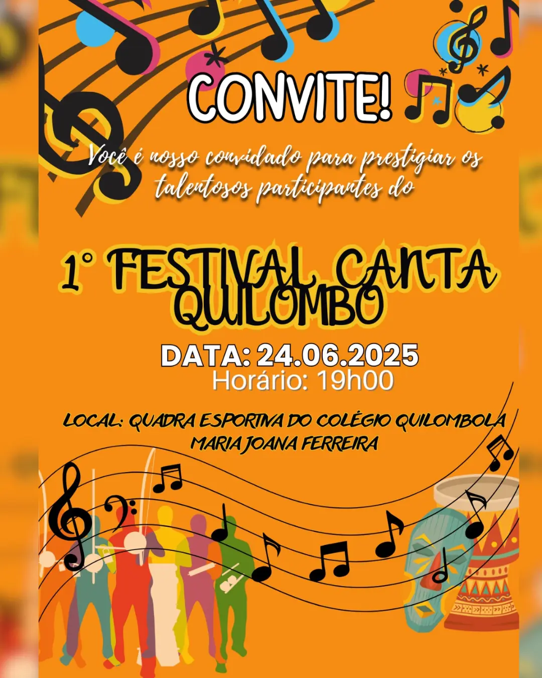 Quadra do Colégio Estadual Quilombola Maria Joana Ferreira será palco da I Edição do Canta Quilombo