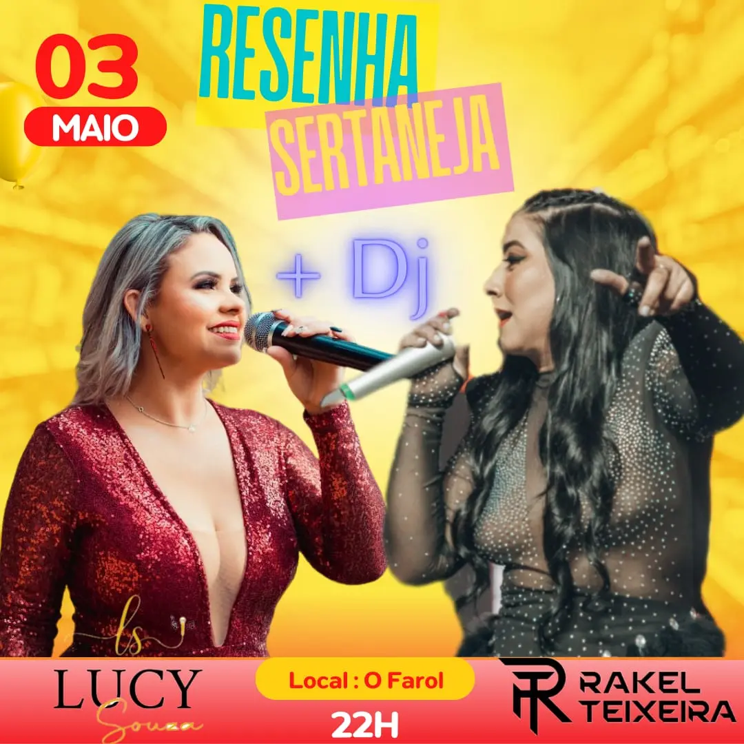 Rakel Teixeira e Lucy souza fazem grande show dia 03 de Maio em Palmas