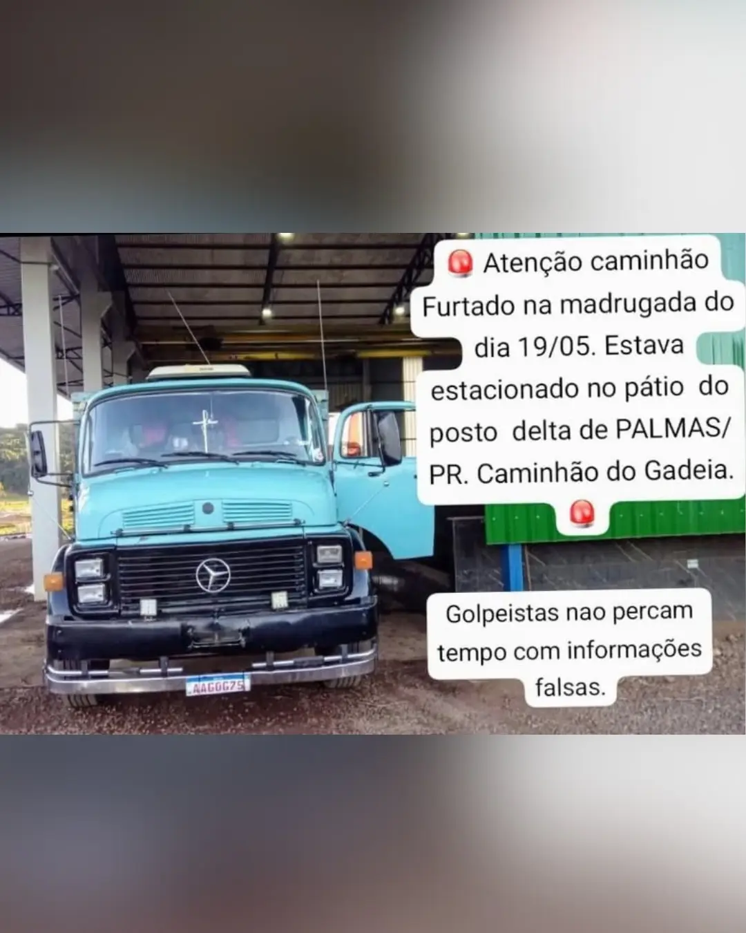 Caminhão furtado em Palmas