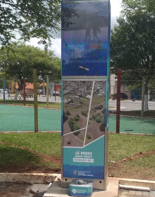 Meio Ambiente instalou bebedouro na Praça Pompílio Vaz com recursos do FMMA