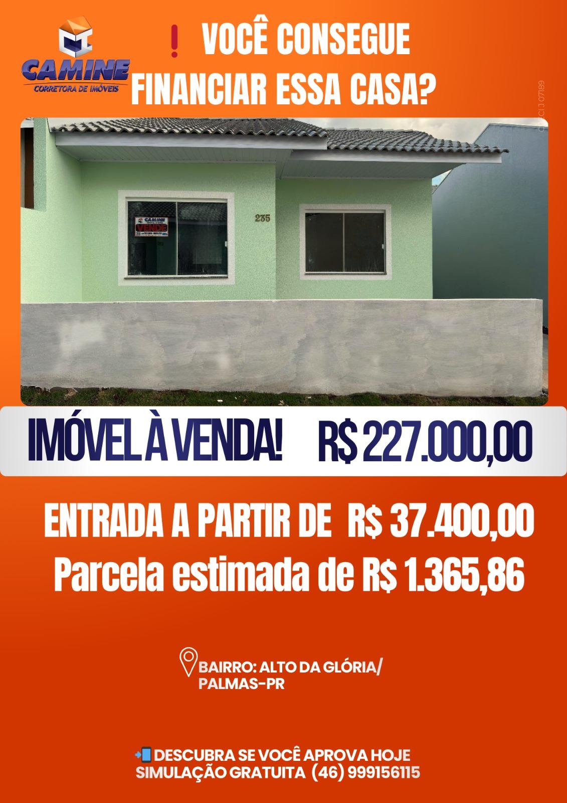 🏡 Casa à venda no Bairro Alto da Glória – Palmas/PR
