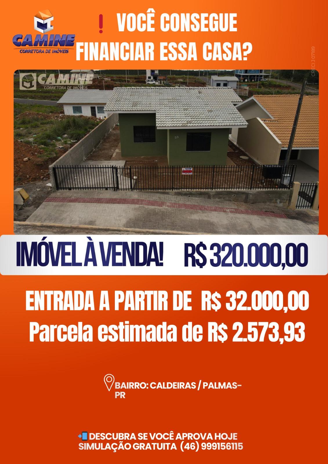 🏡 Casa em fase final de construção no Bairro Caldeiras – Palmas/PR