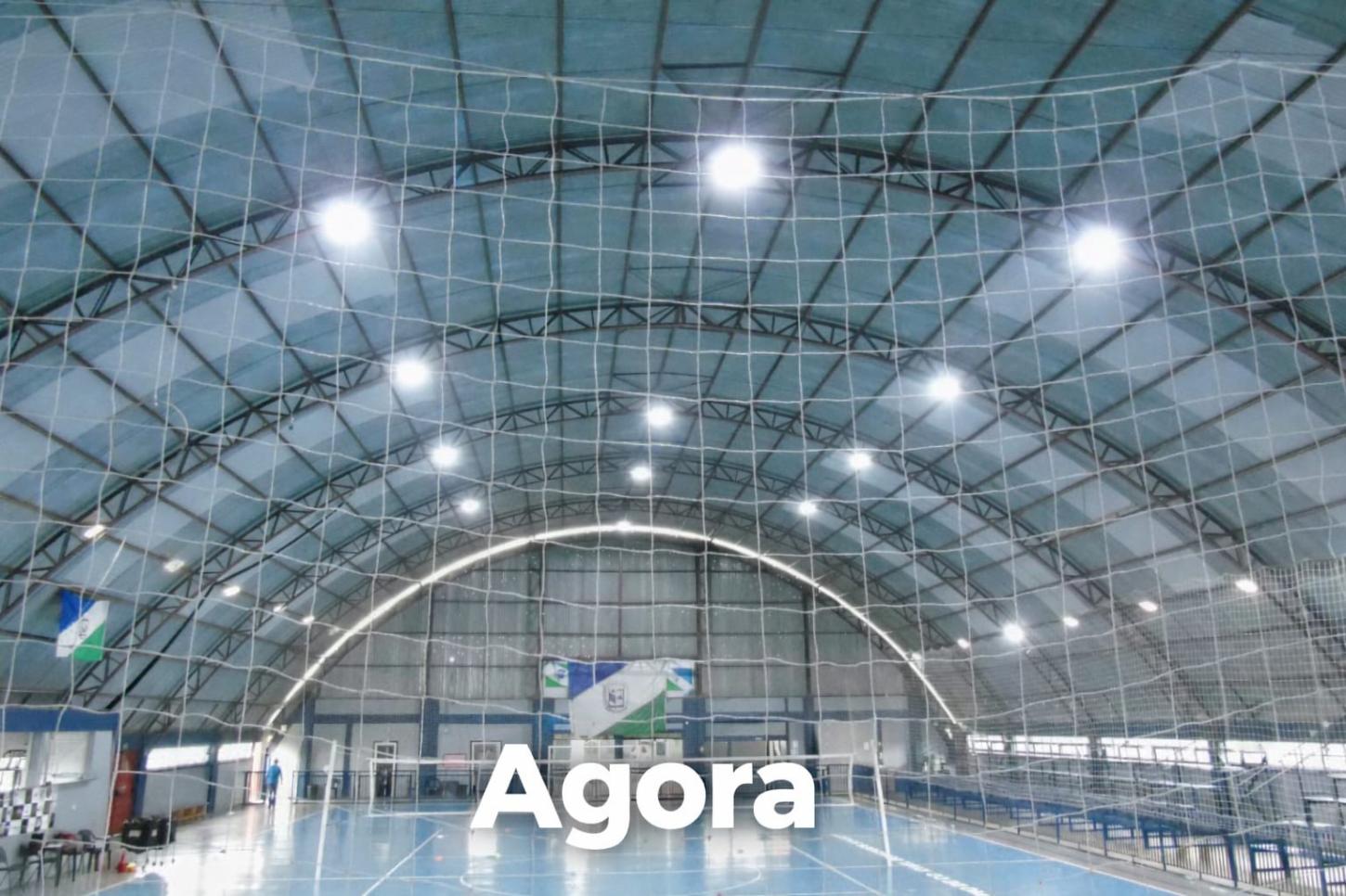 Iluminação da quadra do Ginásio de Esportes João Maria Alves Taques foi revitalizada