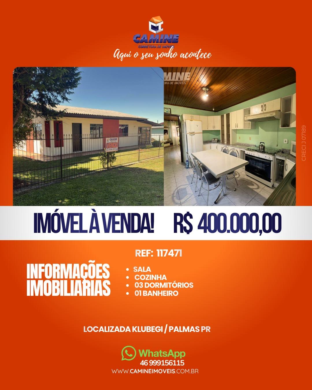 🏡 CASA SEMI MOBILIADA À VENDA NO BAIRRO KLUBEGI – PALMAS/PR ✨
