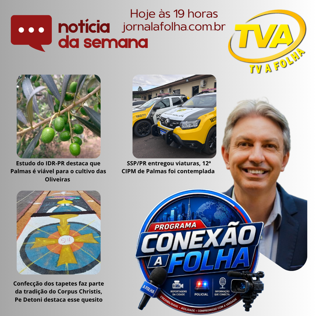 Hoje às 19h na sua TV A FOLHA www.jornalafolha.com.br