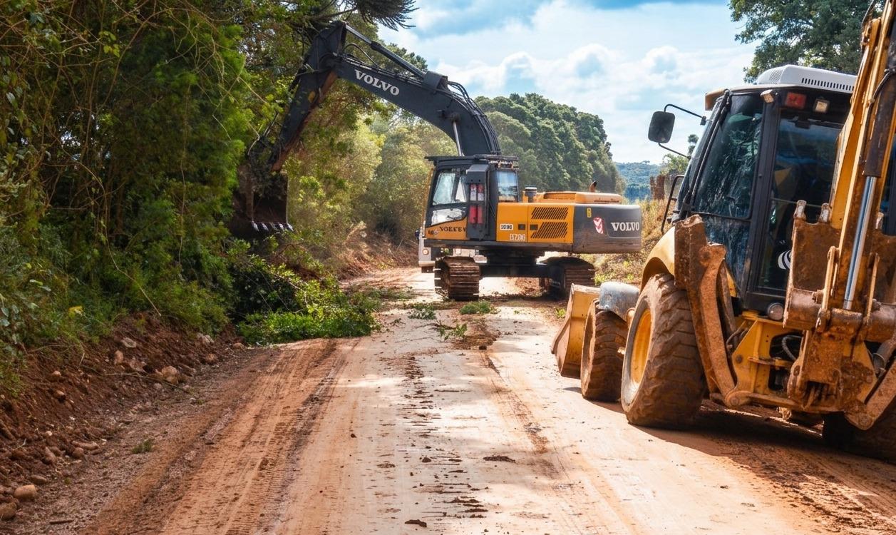 Momento histórico para Cel Domingos Soares, teve início primeiro trecho de asfalto rural da cidade 