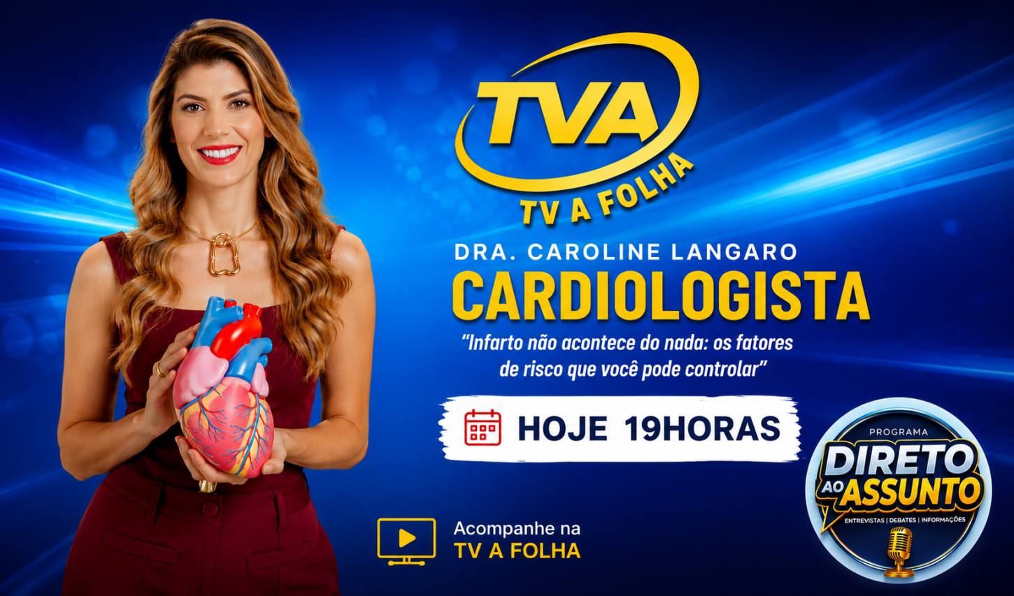 HOJE ÀS 19H! AO VIVO NA TV A FOLHA