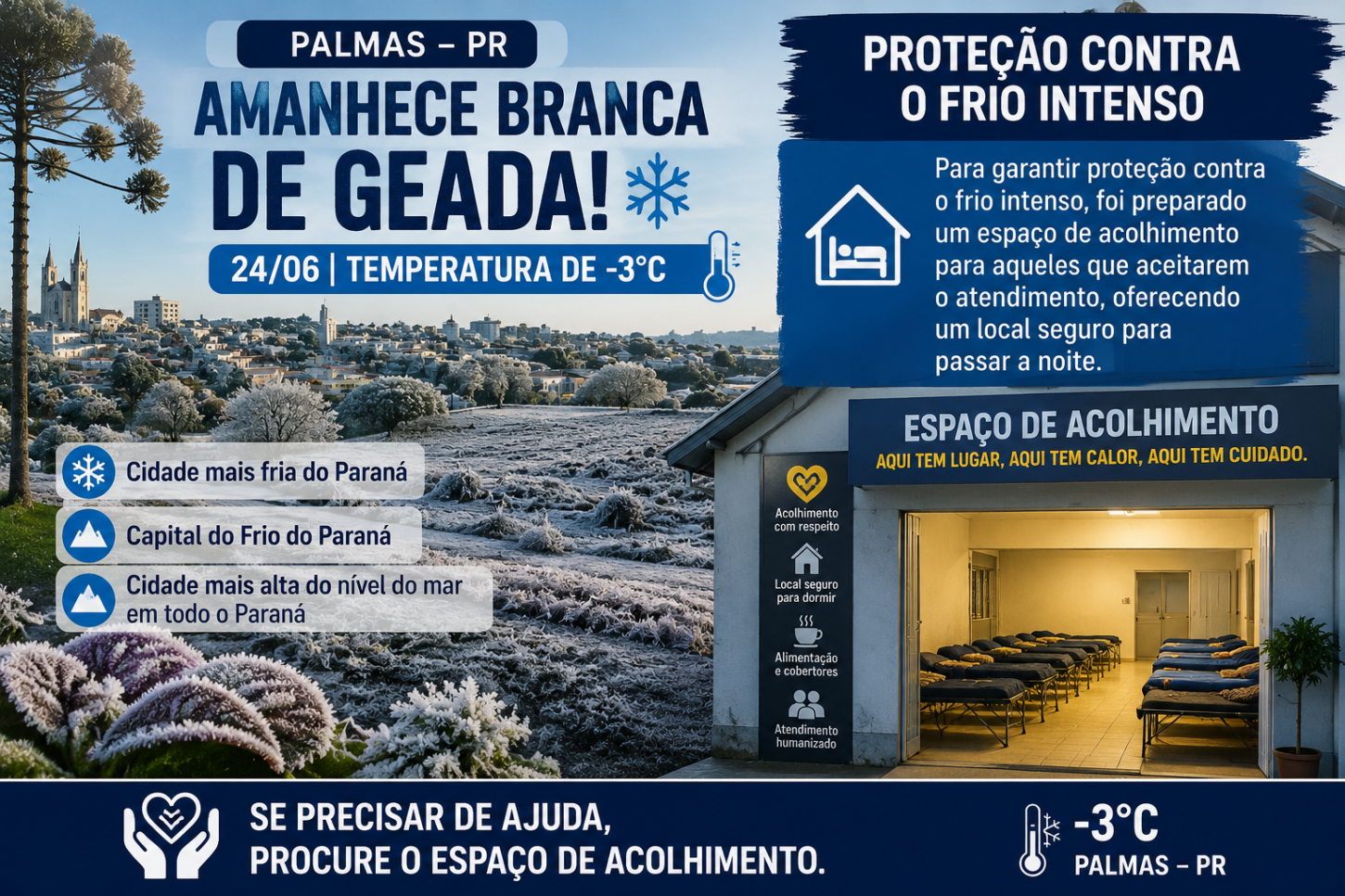 Secretaria Municipal de Assistência Social intensifica ações para proteger pessoas em situação de rua durante onda de frio