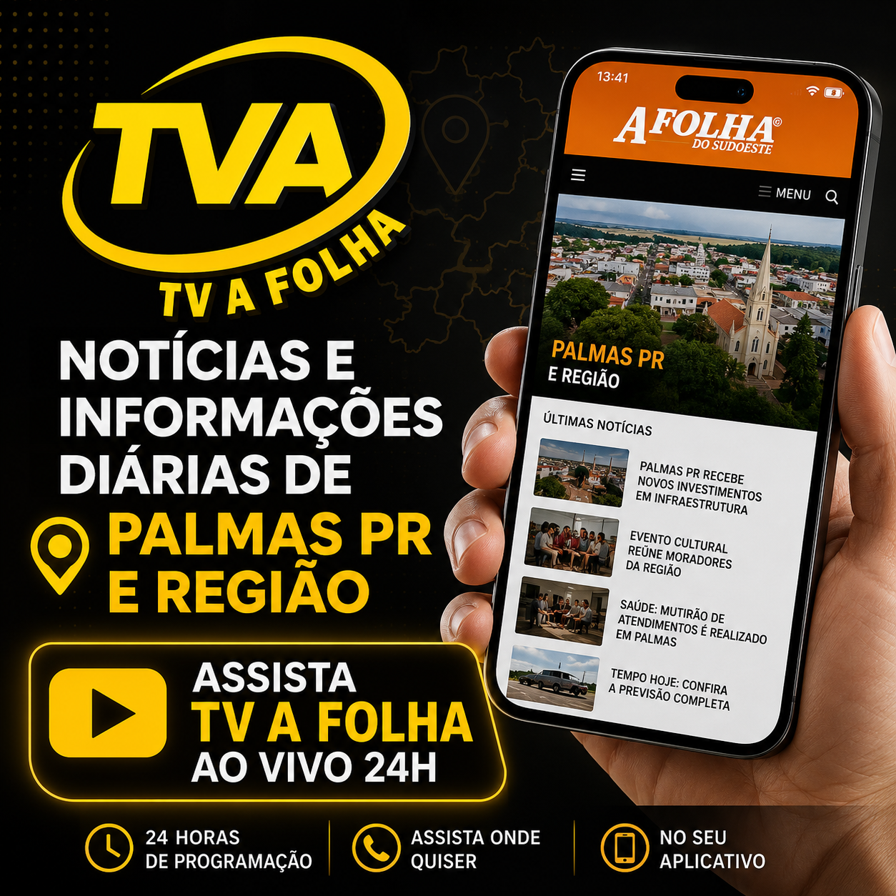 Agora você pode acompanhar as principais notícias de Palmas-PR e toda a região diretamente no seu celular.