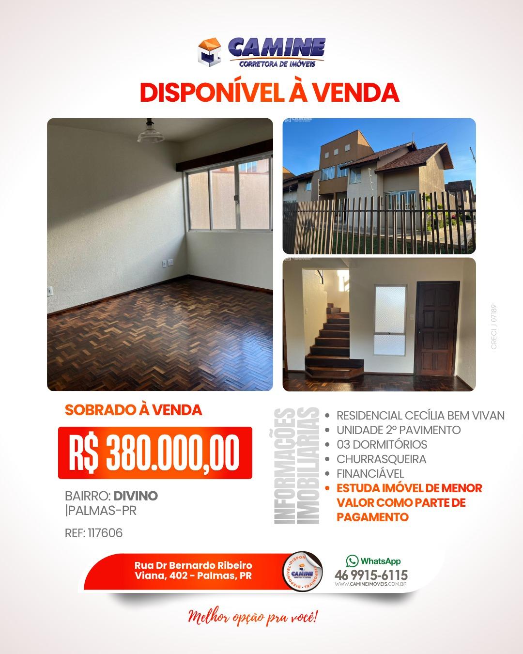 🏡 APARTAMENTO À VENDA | BAIRRO DIVINO – PALMAS/PR