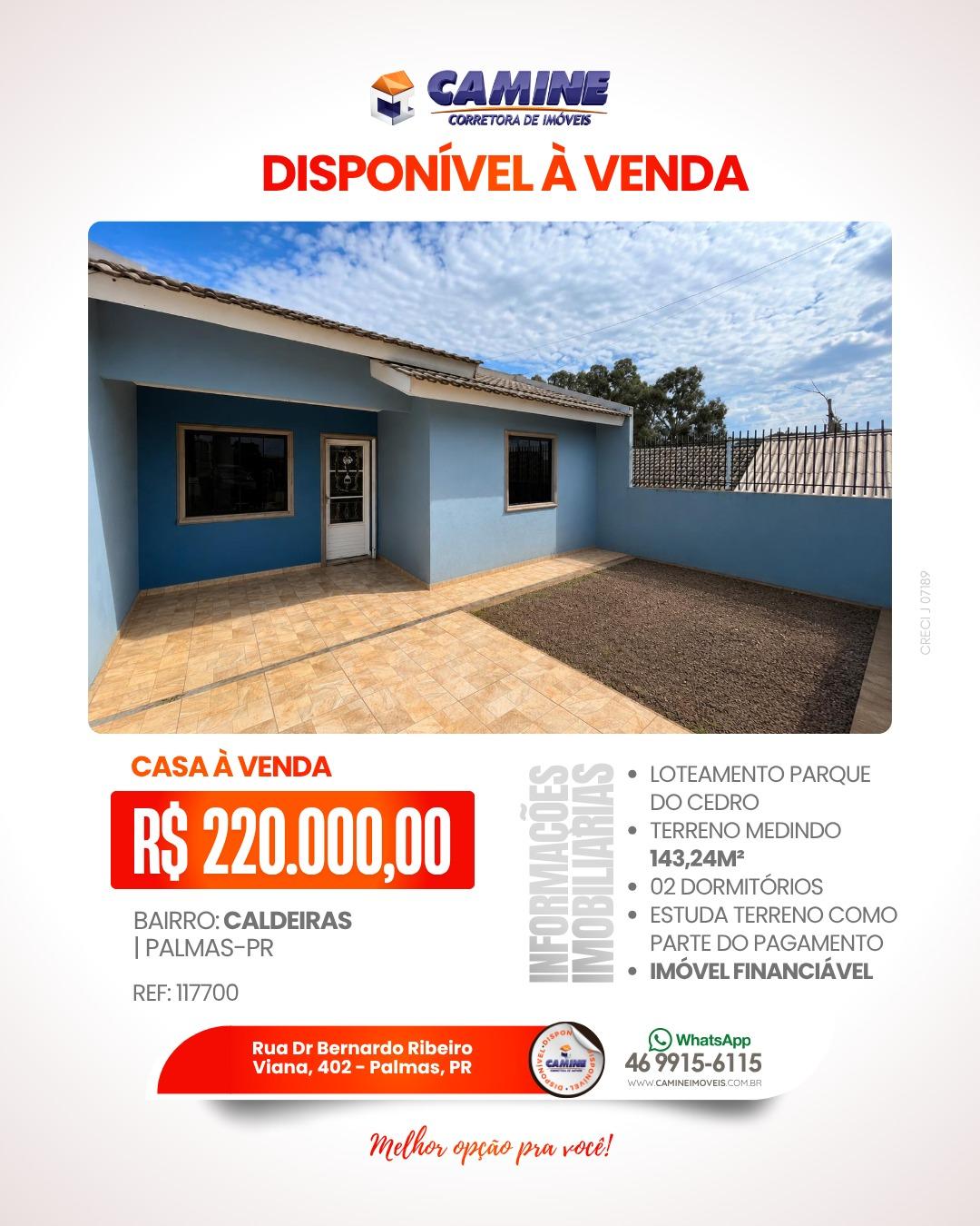 🏡 CASA À VENDA NO BAIRRO SÃO JOSÉ – PALMAS/PR