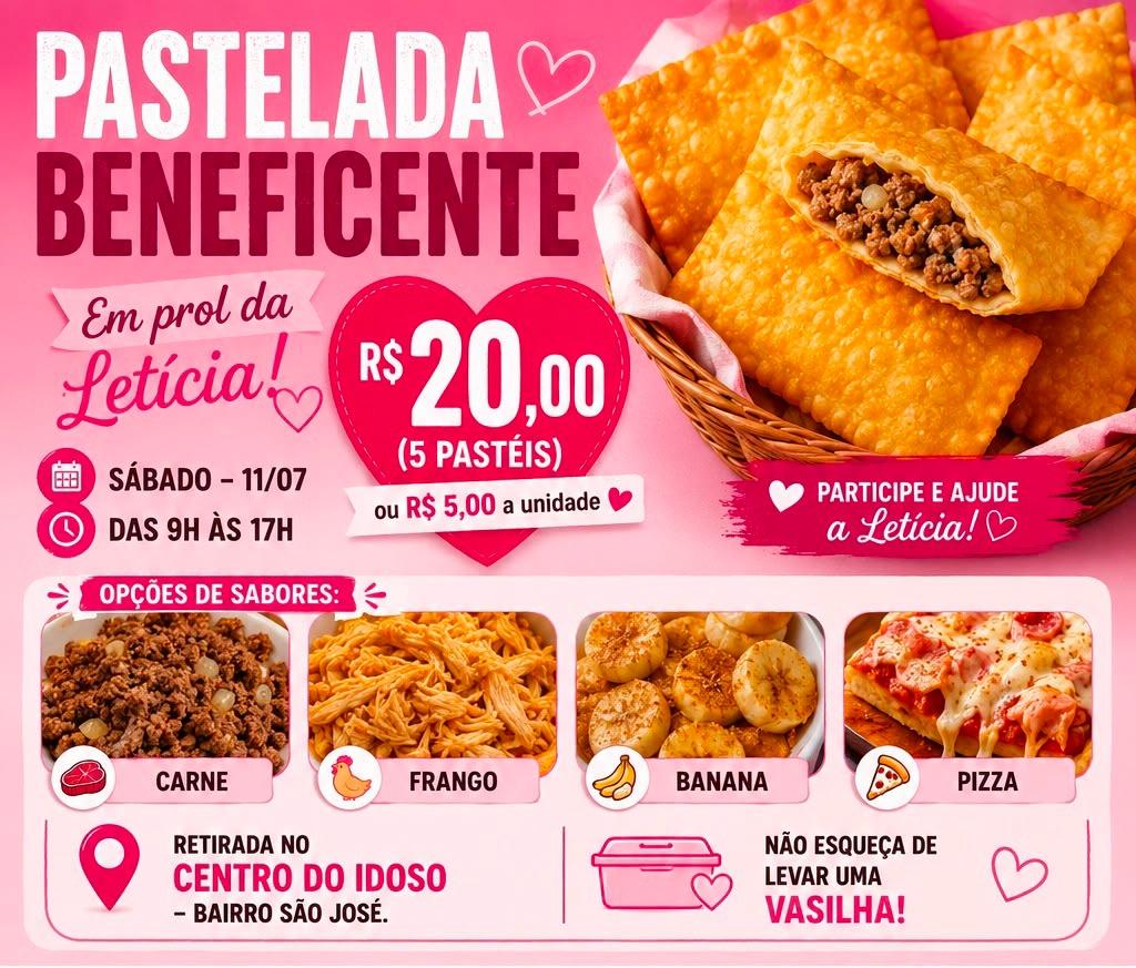 Pastelada Beneficente no bairro São José é neste sábado! 