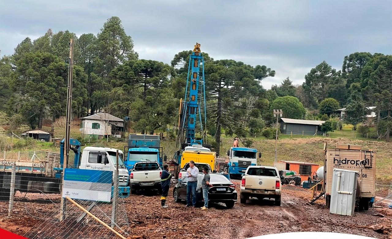 Prefeito e vice acompanham obra histórica da Sanepar que vai ampliar o abastecimento de água em Palmas