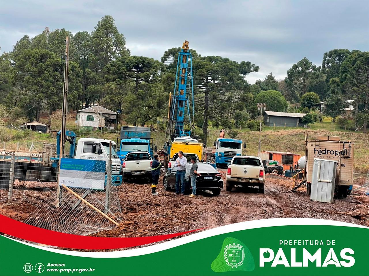 Prefeito e vice acompanham obra histórica da Sanepar que vai ampliar o abastecimento de água em Palmas