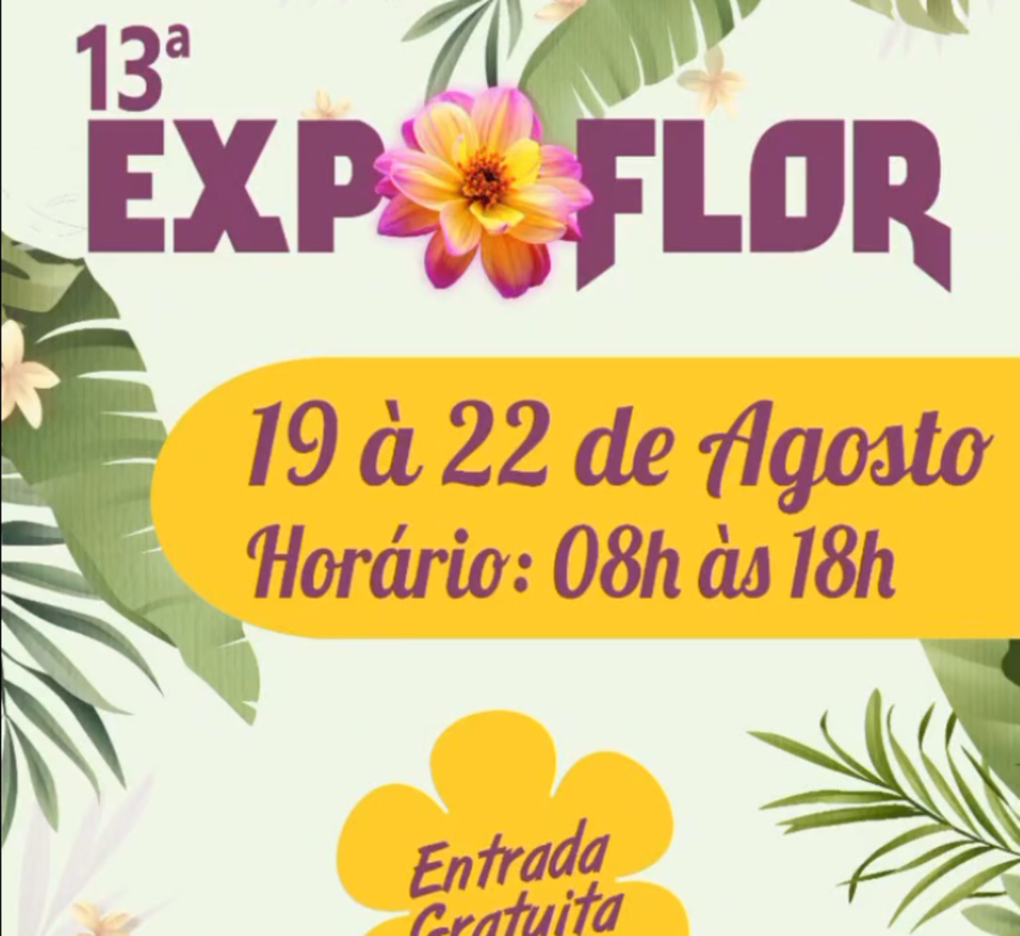 13ª Expo Flor começa hoje no Parque da Gruta com milhares de flores e plantas