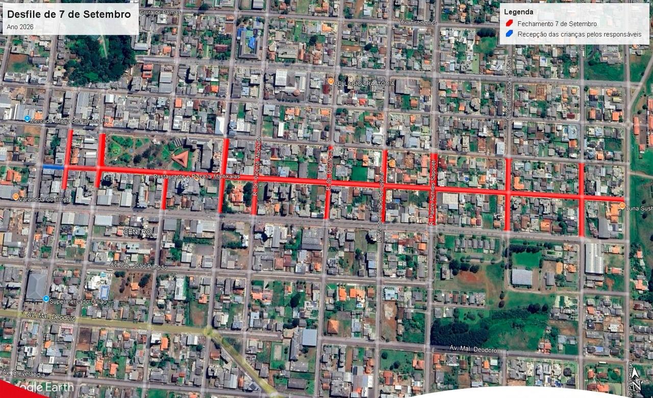 Atenção, motoristas: ruas do Centro de Palmas serão fechadas a partir das 8h para o Desfile de 7 de Setembro