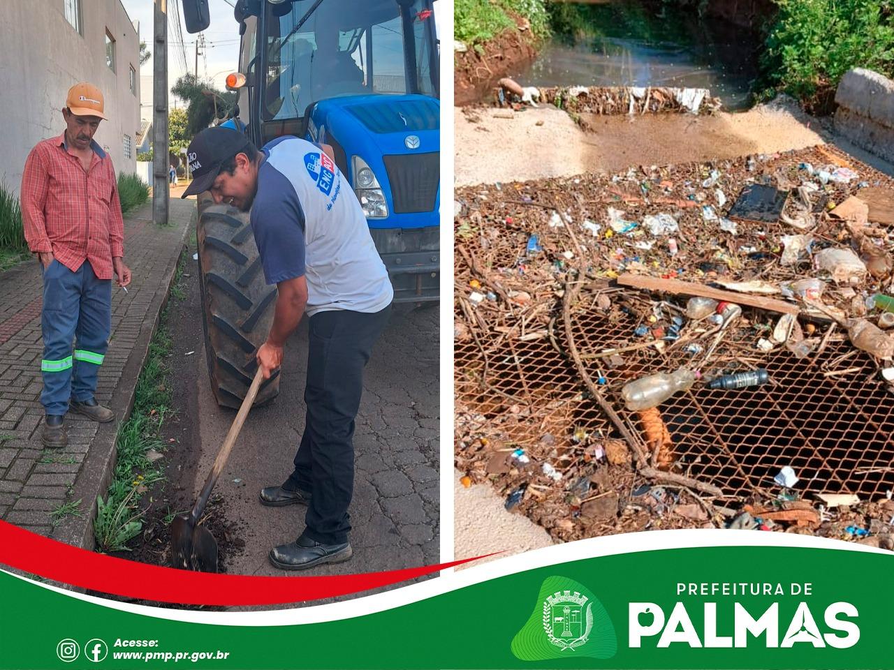 Infraestrutura intensifica limpeza de bueiros como medida preventiva diante da previsão de chuvas em Palmas