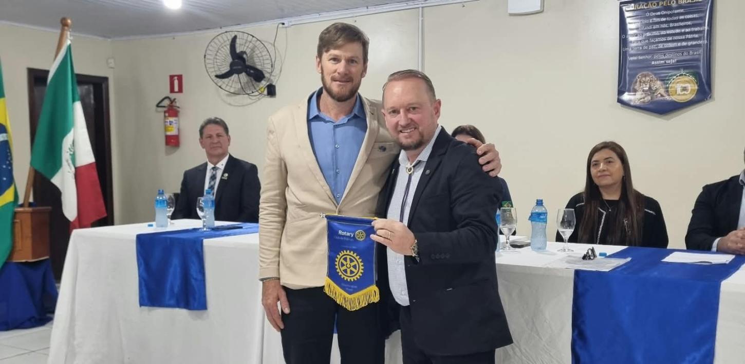 Presidente do Rotary Club de Palmas, Leonardo Amadori e o Presidente Lions Clube, Cidenei Cristian Allebrandt