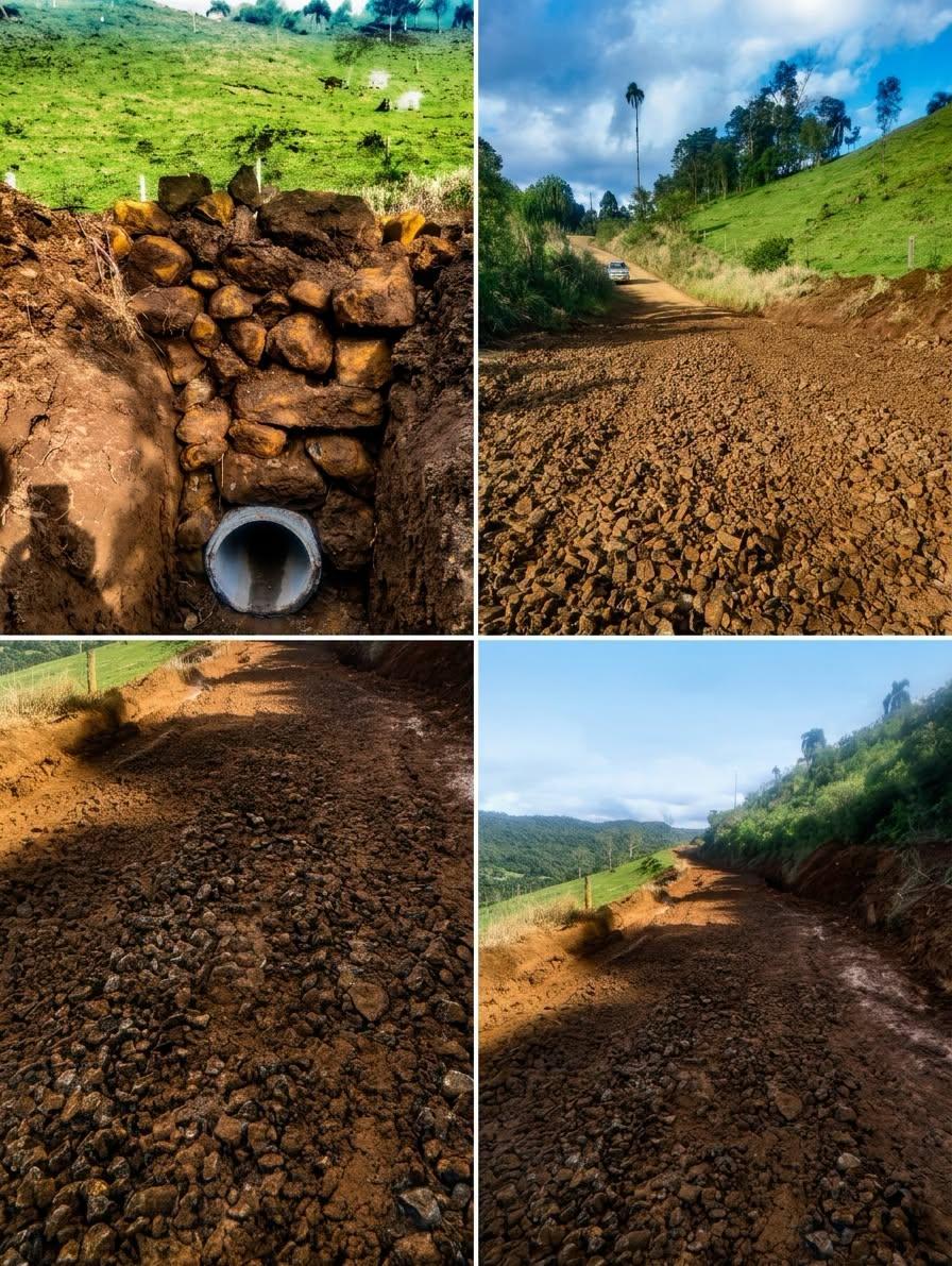 Departamento de Obras realiza melhorias nas estradas da região do Marcon