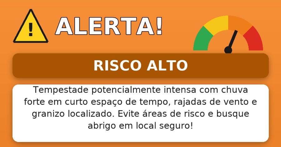 Novo alerta de tempestade na região sudoeste do Estado!