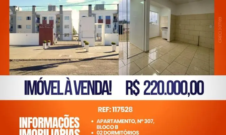 Apartamento à venda – Bloco B, Apto 307 (fundos) 📍