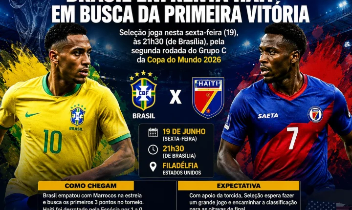 Brasil enfrenta Haiti em busca da primeira vitória na Copa do Mundo