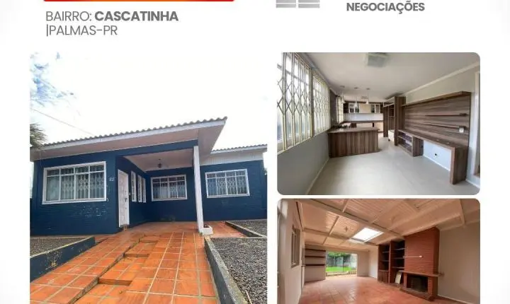 🏡 *CASA AMPLA À VENDA NO BAIRRO CASCATINHA – PALMAS/PR*