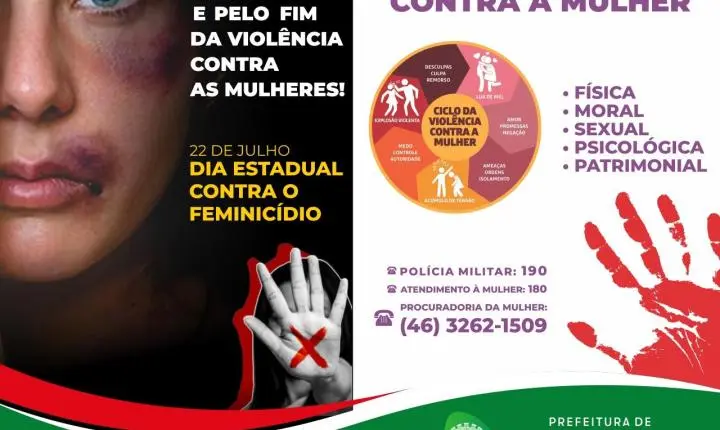 Conscientização pelo fim da violência contra a mulher será realizada neste sábado na Praça Senhor Bom Jesus