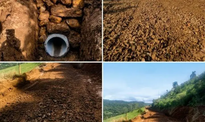 Departamento de Obras realiza melhorias nas estradas da região do Marcon