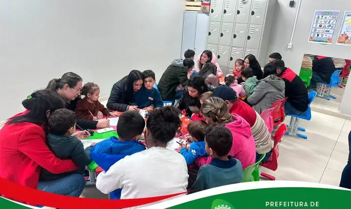 Família e escola celebram união em evento especial no CMEI Arca de Noé 
