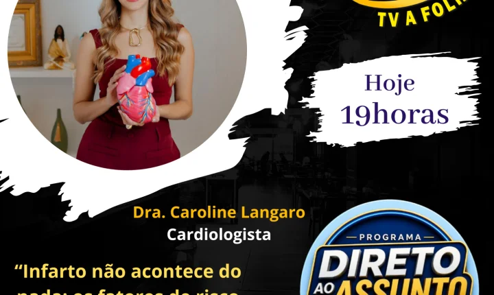 HOJE ÀS 19H! AO VIVO NA TV A FOLHA