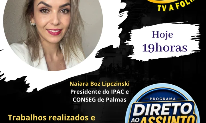 Hoje às 19h na sua TV A FOLHA www.jornalafolha.com.br