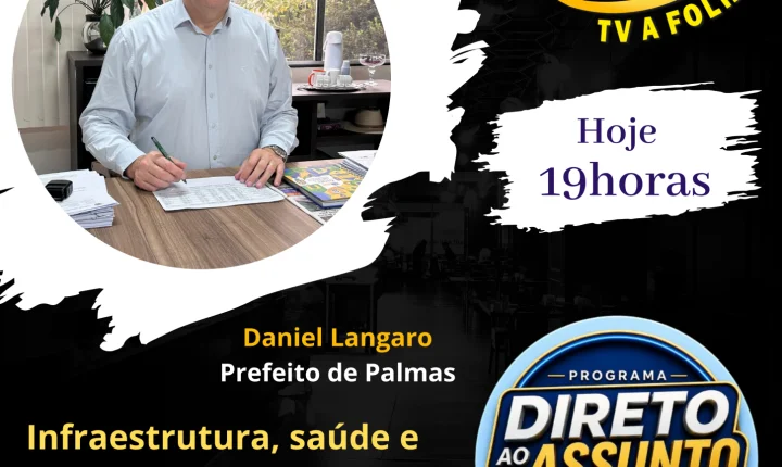 Hoje às 19h na sua TV A FOLHA www.jornalafolha.com.br