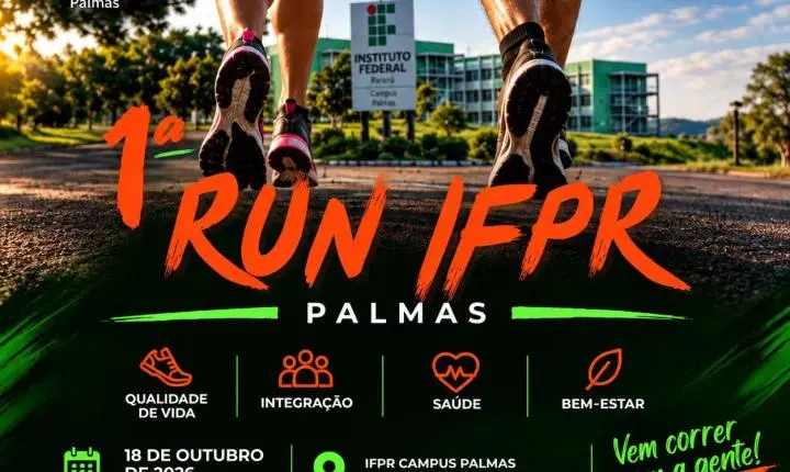 Inscrições para a 1ª Run IFPR Palmas encerram nesta quinta-feira (15) Publicado em 13 outubro, 2026