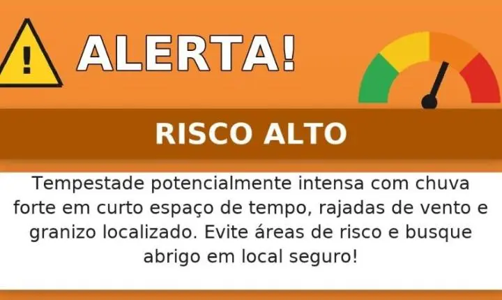 Novo alerta de tempestade na região sudoeste do Estado!