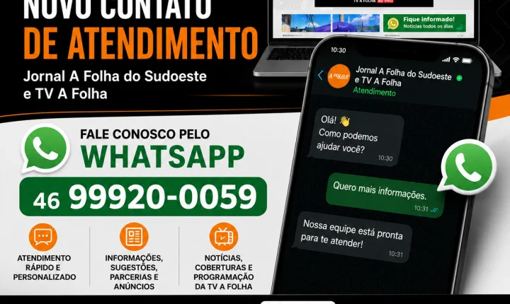 NOVO CONTATO DE ATENDIMENTO!