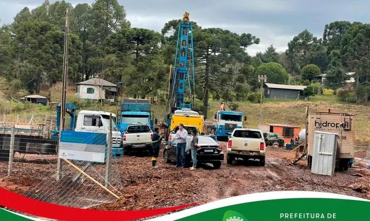 Prefeito e vice acompanham obra histórica da Sanepar que vai ampliar o abastecimento de água em Palmas