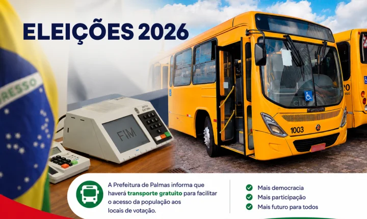 Prefeitura de Palmas disponibilizará transporte gratuito no domingo (25) dia de eleições 