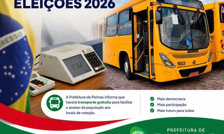 Prefeitura de Palmas divulga percursos para transporte gratuito de eleitores nas Eleições Gerais de 2026