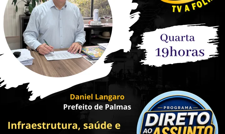 Quarta às 19h na sua TV A FOLHA www.jornalafolha.com.br