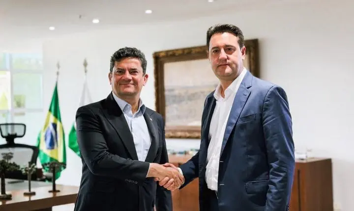 Ratinho Jr. e Moro se reúnem no Palácio Iguaçu