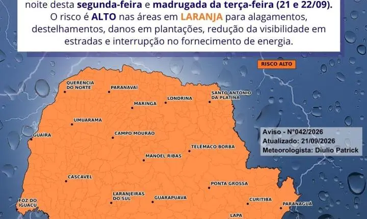 Risco de temporal na região de Palmas, Defesa Civil emitiu alerta 