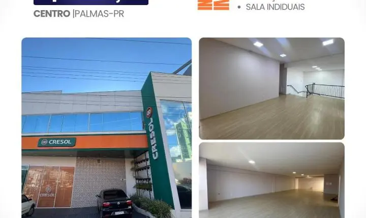 🏢 *SALA COMERCIAL PARA LOCAÇÃO NO CENTRO DE PALMAS/PR*