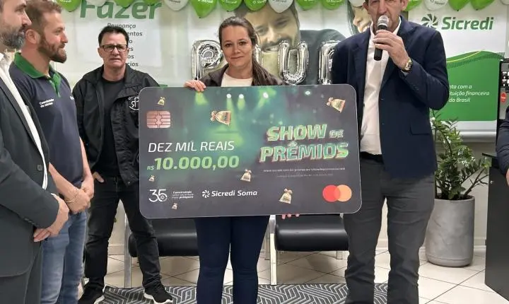 Show de Prêmios da Sicredi Soma contemplou associada de Palmas com R$ 10 mil